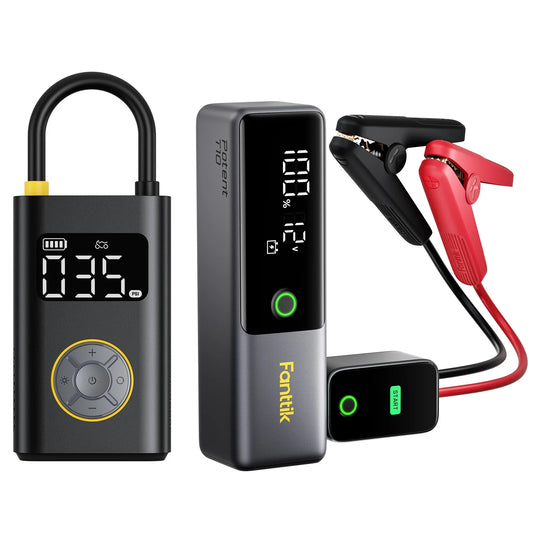 Fanttik X9 Pro Tire Inflator and Potent T10 1800 Amp Jump Starter