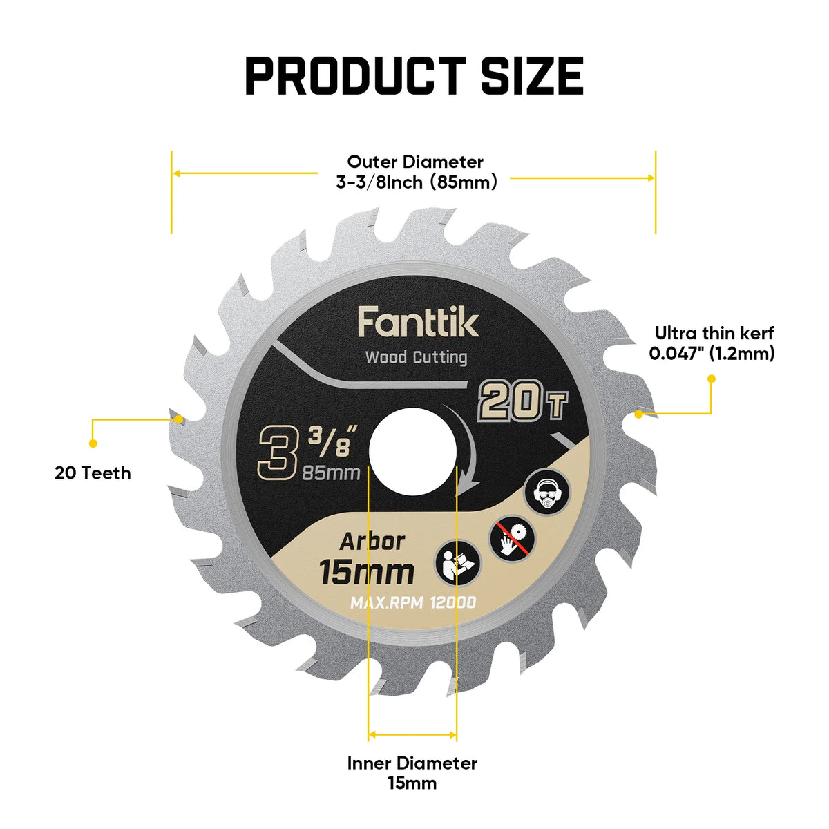 Fanttik OB01 3-3/8" 20T Circular Saw Blade for O11 Pro