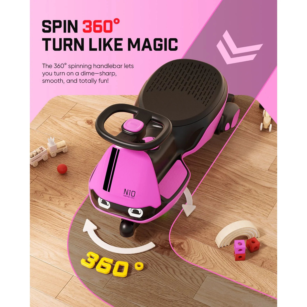FanttikRide N10 Classic 6V Electric Wiggle Car with Pedal
